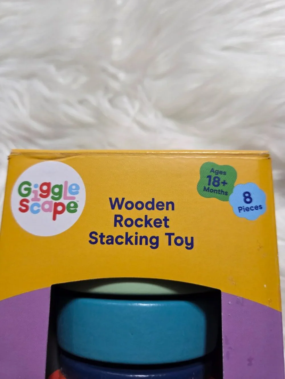 Gigglescape Wooden Rocket Stacking Toy